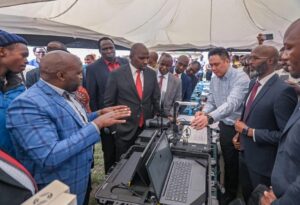 An image of the interior Cabinet Secretary Kipchumba Murkomen in Nakuru for the unveiling of a mobile ID registration drive.