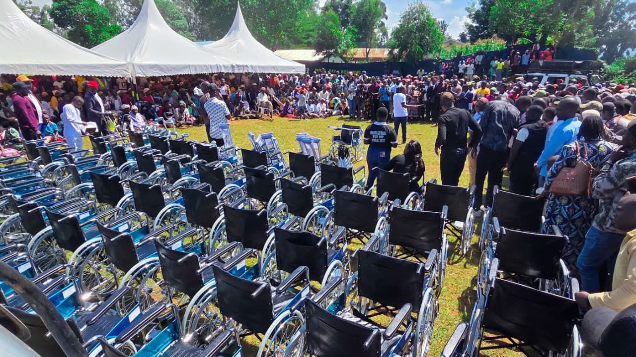 The beneficiaries received a range of mobility devices, including wheelchairs, walking sticks, crutches, and other supportive equipment during an event held at Amutalla Stadium.