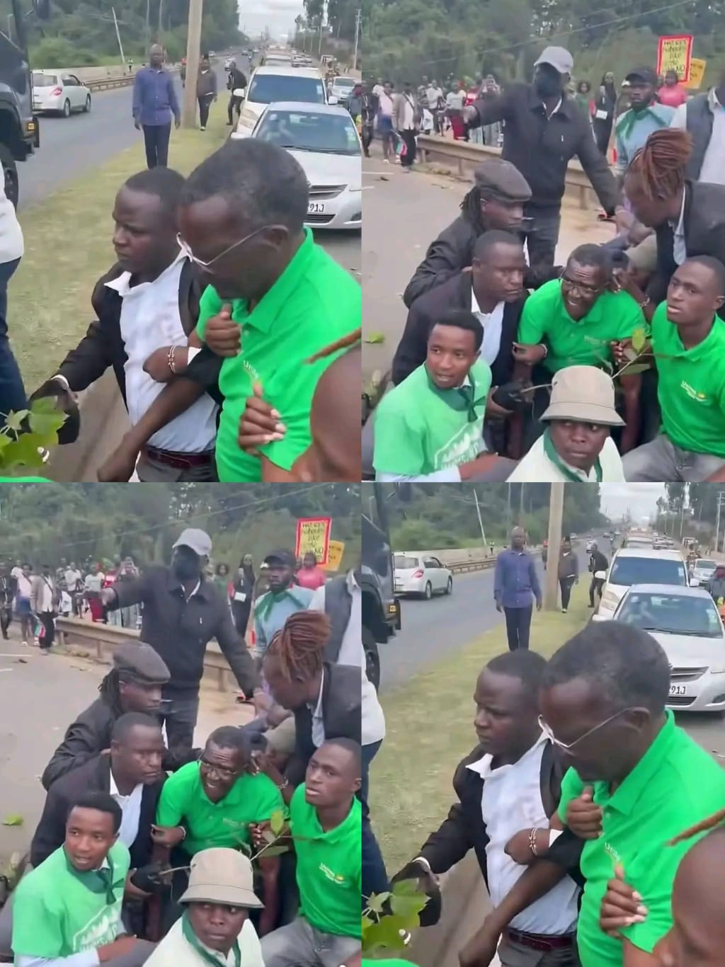 Kolagi ya picha za aliyekuwa Jaji Mkuu wa Kenya, David Maraga akikamatwa wakati wa maandamano. Picha/Gelas Situma