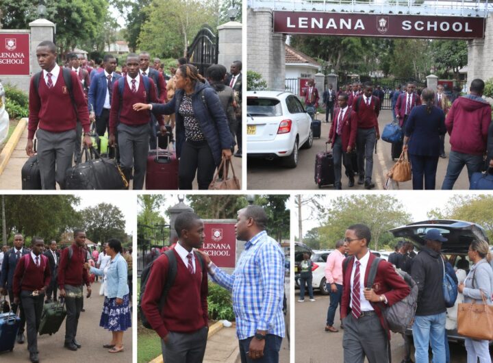 Kolagi ya picha za wanagenzi wa shule ya Upili ya Lenana wakielekea nyumbani kutokana na kufungwa kwa shule ghafla. Picha/Kwa Hisani