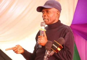 Lugari MP Nabii Nabwera while speaking in Shinyalu during Uwezo fund forum on friday, january 23, 2025. PHOTO//https://www.facebook.com/hon.elsie.busihile.muhanda