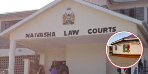 An image of the Naivasha Law Court with an insert of Utumishi Girls' School.Photo Facebook