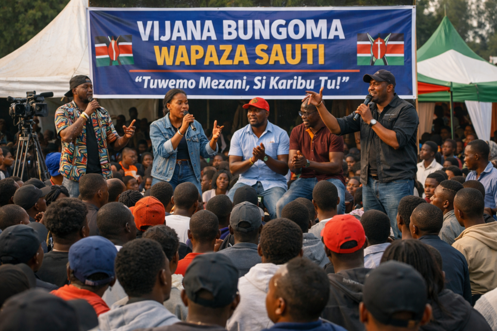 Vijana Bungoma Wapaza Sauti.AI-Generated Image. TMG Stock