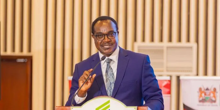 Education CS Julius Ogamba during the release of the 2025 university placement results in Nairobi on July 8, 2026. Photo KUCCPS