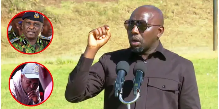 Interior Cabinet Secretary Kipchumba Murkomen speaking during the celebration of his aunt in Uasin Gishu County, Photo Kipchumba Murkomen