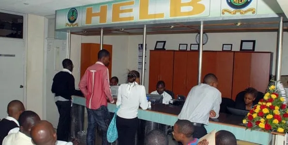 A photo of students getting services at HELB offices Photo HELB